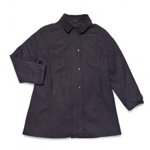 Barbour Wool Newmarket Brown Overcoat Plaid Lined Zip Jacket Womens 14